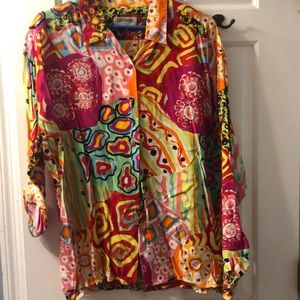 Multi colored  button down shirt